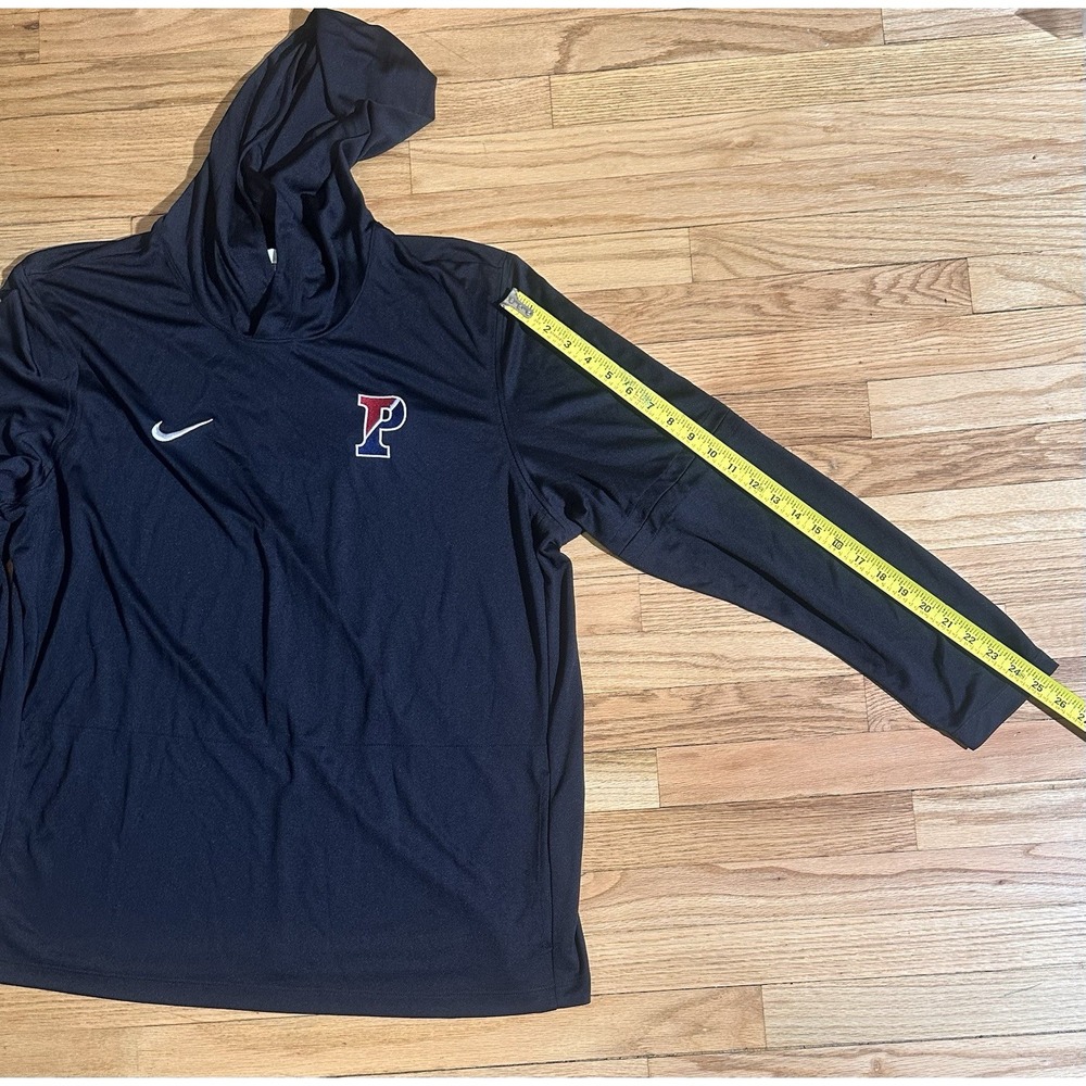 Vintage/Y2K Nike Penn Quakers Navy Blue Long Sleeve Hooded Training Tee Size XL - Picture 3 of 6